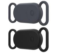 Misuyue Custodia in silicone per Samsung Galaxy Smarttag 2, 2 pezzi GPS Tracker antigraffio impermeabile custodia protettiva per bambini, cane, gatto, valigia, chiavi, bicicletta, nero/grigio