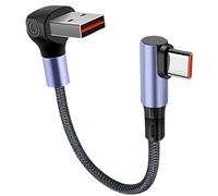 MISYNLON Cavo corto da USB a USB-C a 90 gradi, connettore cieco USB di tipo C 6A, cavo di ricarica rapida Sync-Data Transfer ad angolo retto di tipo C per IP15/16/Plus/Pro/Pro S20 S10 S9 S8 Plus-15 cm