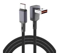 MISYNLON Cavo da USB a USB C, 50 cm, Angolo 90 Gradi cavo USB, Ricarica 6A | Data Transfer Compatibile con Phone 17/16/15/Plus/Pro/Pro Max, Compatibile con Samsung S20/S10/S9/S8 Plus