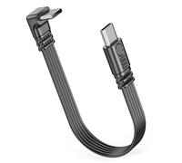 MISYNLON Cavo USB C corto extra flessibile, 90 gradi tipo C maschio a maschio PD 65 W ricarica rapida, angolo USB 2,0 tipo C cavo piatto trasferimento dati per telefono 15/16, S23 S22 S21, Carplay-30