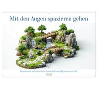 Mit den Augen spazieren gehen (Wandkalender 2026 DIN A3 quer), CALVENDO Monatskalender: Isometrische Zeitreise: Ein Jahr in mittelalterlichen Dörfern