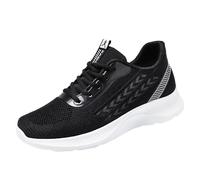 Mit Mesh Damen Turnschuhe Bequem Für Damen Atmungsaktiv Wanderschuhe Rutschfest Sportschuhe Leichtgewichts Mesh Sneakers Lace Up Tennisschuhe Für Joggen Training, Nero , 40 EU