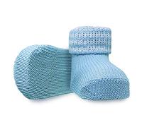 MiTA - Made in iTAly. Babbucce Neonato 0-3 Mesi con Cotone Biologico | Made in Italy 100% | Realizzate con fibra al 100% biodegradabile | Nessun trattamento chimico applicato | colore Azzurro