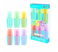 Mitama - 6 Mini Evidenziatore Pastel Punta 5 MM - COLORI ASSORTITI