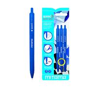 MITAMA 61917 Speed3- Penna scatto Semi Gel ultra Scorrevole Soft Touch, punta 1 mm, Nero, 3 Pezzi