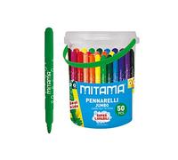 Maxi scorta barattolo 50 pennarelli jumbo super lavabili punta maxi 5mm - colori assortiti