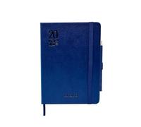 MITAMA Agenda ELEGANCE BLU - Planner Giornaliero - 12 mesi 2024-366 pagine + 66 contenuti extra - Copertina in Eco-pelle + Matita Coordinata - 15 x 21 cm