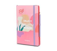 Mitama Agenda Settimanale Grafica Little Things, Planning Mensile, 18 mesi da Settembre 2024 a Febbraio 2026-158 pagine + 50 pagine contenuti extra - 15 x 21 cm - Copertina Rigida