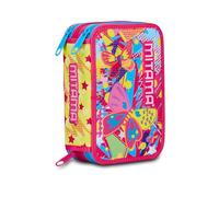 Mitama Astuccio Scuola 3 Scomparti, BUTTERFLY, Contenuto 47 pz, Completo di Matite, Pennarelli, Portapenne Scuola Elementare Bambina
