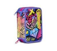 Mitama Astuccio Scuola 3 Scomparti, HIP-HOP DIAMOND, Contenuto 47 pz, Completo di Matite, Pennarelli, Portapenne Scuola Elementare Bambina