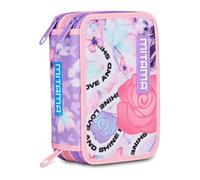 Mitama Astuccio Scuola 3 Scomparti, LOVE&SHINE, con pennarelli, matite, pastelli ecc..
