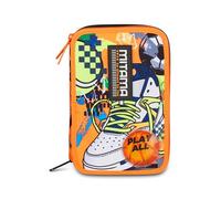 Mitama Astuccio Scuola 3 Scomparti, SUPER FUTURE GAME, Contenuto 47 pz, Completo di Matite, Pennarelli, Portapenne Scuola Elementare Bambino