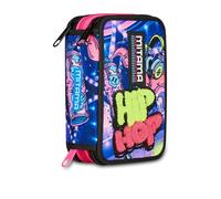 Mitama Astuccio Scuola 3 Scomparti, SUPER TRIPLO MUSIC POP, Contenuto 47 pz, Completo di Matite, Pennarelli, Portapenne Scuola Elementare Bambina