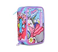 Mitama Astuccio Scuola 3 Scomparti, TRIPLO DAISYPOP, Contenuto 47 pz, Completo di Matite, Pennarelli, Portapenne Scuola Elementare Bambina