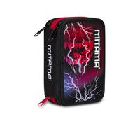 Mitama Astuccio Scuola 3 Scomparti, TRIPLO MONSTER BITE, Contenuto 47 pz, Completo di Matite, Pennarelli, Portapenne Scuola Elementare Bambino