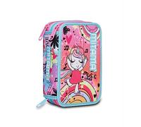 Mitama Astuccio Scuola 3 Scomparti - TRIPLO MUSIC LOVER, Multicolore - Contenuto 47 pz - Completo di Matite, Pennarelli etc..- Portapenne Scuola Elementare Bambini - Impermeabile