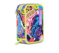 Mitama Astuccio Scuola 3 Scomparti, TRIPLO MUSIC STICKER, Contenuto 47 pz, Completo di Matite, Pennarelli, Portapenne Scuola Elementare Bambina
