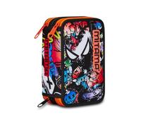 Mitama Astuccio Scuola 3 Scomparti, TRIPLO SPIDER KING, Contenuto 47 pz, Completo di Matite, Pennarelli, Portapenne Scuola Elementare Bambino, 64470-000