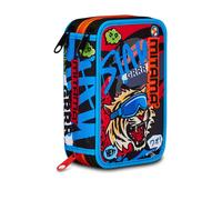 Mitama Astuccio Scuola 3 Scomparti, TRIPLO TIGER WILD, Contenuto 47 pz,