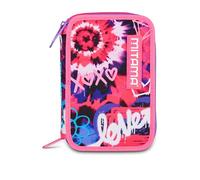 Mitama Astuccio Scuola 3 Scomparti, TRIPLO TYELOVE, Contenuto 47 pz, Completo di Matite, Pennarelli, Portapenne Scuola Elementare Bambina