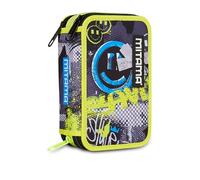 Mitama Astuccio Scuola 3 Scomparti, TRIPLO URBANSMILE, Contenuto 47 pz, Completo di Matite, Pennarelli, Portapenne Scuola Elementare Bambino
