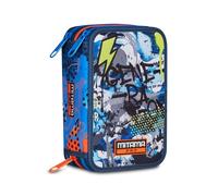 Mitama Astuccio Scuola 3 Scomparti, URBANLOOP, Contenuto 47 pz, Completo di Matite, Pennarelli, Portapenne Scuola Elementare Bambino