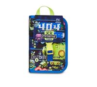 Mitama Astuccio Scuola 4 Zip, Blu, Portapenne Triplo Scomparto Completo Di Penne, Matite, Colori, Accessori Zaino, Scuola Elementare, Bambino