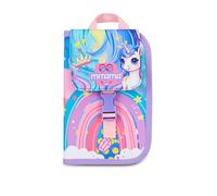 Mitama Astuccio Scuola 4 Zip, Lilla, Portapenne Triplo Scomparto Completo Di Penne, Matite, Colori, Accessori Zaino, Scuola Elementare, Bambina