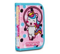 Mitama Astuccio Spinny Asilo, Double Face con Doppia Grafica, Contenente Pastelli, Pennarelli, Forbice etc.., Azzurro,Bambine, Scuola e Tempo Libero