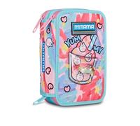 Mitama Astuccio Super Triplo YummyStars con SpinnyPen, Accessori Scuola Elementare, 50 pezzi, Portapenne con colori, 3 Scomparti, Bambini e bambine, multicolore