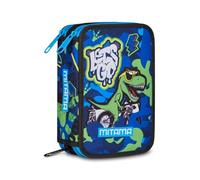 Mitama Astuccio Triplo CoolDino c/Spinny pen, Accessori Scuola Elementare, 47 pezzi, Portapenne con colori, 3 Scomparti, Bambini e bambine, multicolore