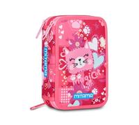 Mitama Astuccio Triplo CuddlyKitten c/Spinny pen, Accessori Scuola Elementare, 47 pezzi, Portapenne con colori, 3 Scomparti, Bambini e bambine, multicolore