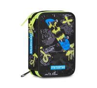 Mitama Astuccio Triplo Rebel c/Spinny pen, Accessori Scuola Elementare, 47 pezzi, Portapenne con colori, 3 Scomparti, Bambini e bambine, multicolore
