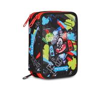 Mitama Astuccio Triplo SmartPlay c/Spinny pen, Accessori Scuola Elementare, 47 pezzi, Portapenne con colori, 3 Scomparti, Bambini e bambine, multicolore