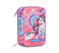 Mitama Astuccio Triplo UniDream c/Spinny pen, Accessori Scuola Elementare, 47 pezzi, Portapenne con colori, 3 Scomparti, Bambini e bambine, multicolore