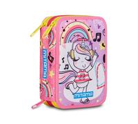 Mitama Astuccio Triplo UniMusic c/Spinny pen, Accessori Scuola Elementare, 47 pezzi, Portapenne con colori, 3 Scomparti, Bambini e bambine, multicolore
