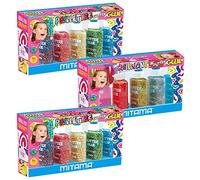 Mitama - Colla Glitter Multicolore Mitama, a rilievo, 37.5 ml, Colori Assortiti, Scatola da 5 pezzi