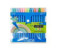 Mitama, Penna Liner 0.4 Pastel. Astuccio da 15 pezzi - Penna Liner 04 Extra fine - in tonalità pastello - Ideale per scrivere, colorare, disegnare -Penne Scuola, Penne Ufficio