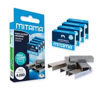 MITAMA - Punti Cucitrice passo 64/48 - Uniiversali - confezione da 1000 punti suddivisi in 4 scatoline - Scatola ecologica in carta "plastic free"