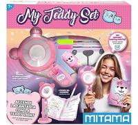 Mitama Scatola - MY TEDDY SET, Lampada Teddy, Quadernino sagomato Teddy, penne gel rainbow, colla stick, base porta cellulare, Rosa, Per bambine e ragazze, Giochi creativi, Tempo libero, Idea regalo