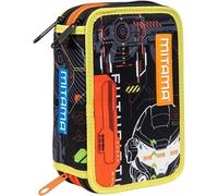 Mitama Astuccio Scuola 3 Scomparti, SKATE DREAM, con pennarelli, matite, pastelli ecc..