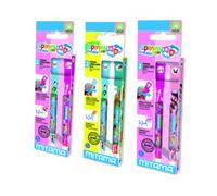 Mitama Set 2 penne cancellabili spinny pen p.07 seven erasable pen cancelline blu gira il fusto e scegli la faccina