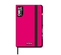 Mitama Taccuino Large FUCSIA - MEMO BOOK - NOTEBOOK - Copertina Soft Touch - Tasca interna + Matita Inclusa - Fogli a Righe - 13 x 21 cm, Per ragazzi e adulti, Ufficio e tempo libero