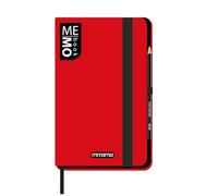Mitama Taccuino Large ROSSO - MEMO BOOK - NOTEBOOK - Copertina Soft Touch - Tasca interna + Matita Inclusa - Fogli Bianchi - 13 x 21 cm
