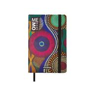 Mitama Taccuino Pocket Grafica AFRO - MEMO BOOK - NOTEBOOK - Copertina Soft Touch - Tasca interna + Matita Inclusa - Fogli a Righe - 9 x 14 cm