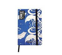Mitama Taccuino Pocket Grafica WAVES - MEMO BOOK - NOTEBOOK - Copertina Soft Touch - Tasca interna + Matita Inclusa - Fogli a Quadretti 5 mm - 9 x 14 cm