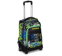 Mitama Trolley DR Junior Scuola Road To Win,Con Mega Scomparto e Doppia Maniglia, Nero e Verde, Scuola Elementare e Tempo Libero, Bambino Ragazzo