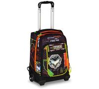 Mitama Trolley DR Scuola FLUO BATTLE, Nero - Arancione, 34 Lt, Tasche multifunzione, Spallacci uso zaino, Per bambini e ragazzi,scuola elementare e media, Tempo libero e viaggi