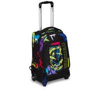 Mitama Trolley DR Scuola Fluo Tag,Con Mega Scomparto e Doppia Maniglia, Nero, Scuola Elementare e Tempo Libero, Bambino Ragazzo