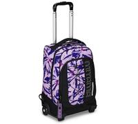 Mitama Trolley DR Scuola Full Flower,Con Mega Scomparto e Doppia Maniglia, Nero e Rosa, Scuola Elementare e Tempo Libero, Bambina Ragazza